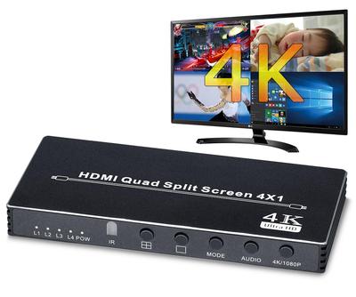 ELEVIEW HDMI Сплиттер экрана Переключатель Мультивьювер Совместимый 4 Входа 1 Выход 4 Разделенных Дисплея HDMI Переключатель Бесшовное Мгновенное Переключение Автоматический Экран