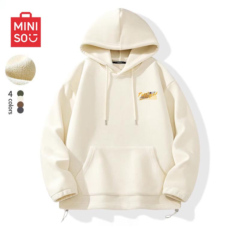 MINISO Men's Fleece-Lined Hooded Sweatshirt