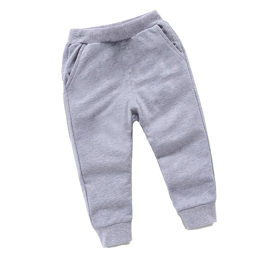 Winter Boys And Girls  Solid Color Sports Pants Long Pants