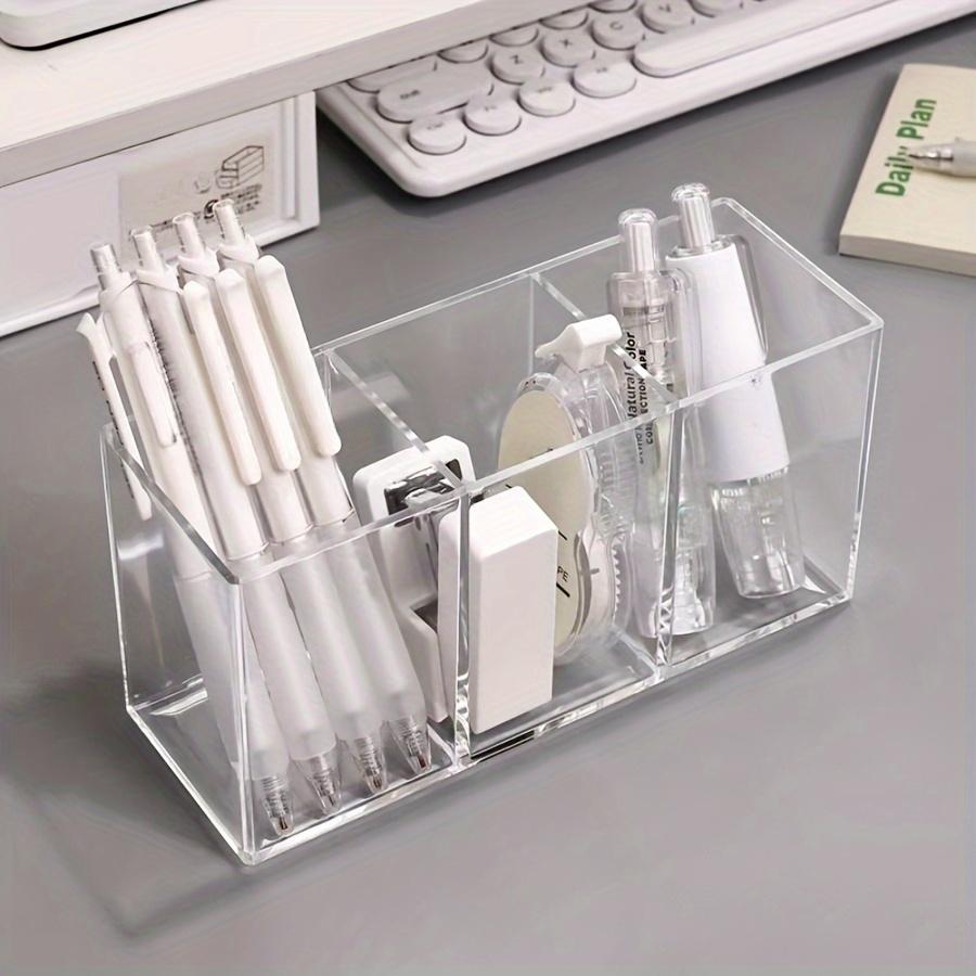 1 шт. Элегантный прозрачный органайзер для косметики большой вместимости - Прозрачный органайзер для макияжа с 3 отделениями для кистей, губных помад