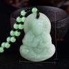 Ethnic Style Imitation Malachite Guanyin Buddha Sweater Chain Necklace for Men & Women