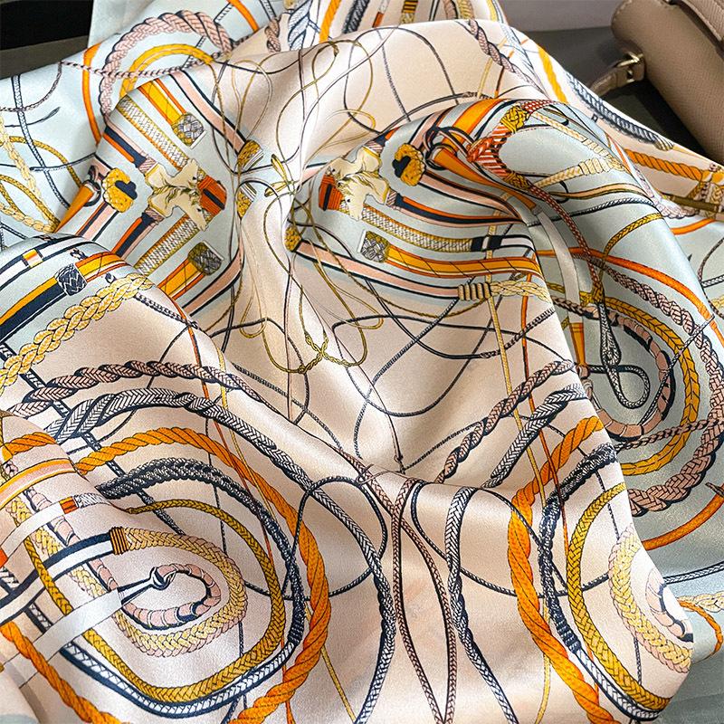 Neck Wrist Wrap Luxury Brand 100% Real Silk Square Scarf Women Headband Neckerchief Shawl Ladies Hair Bandana Scarves Mulberry