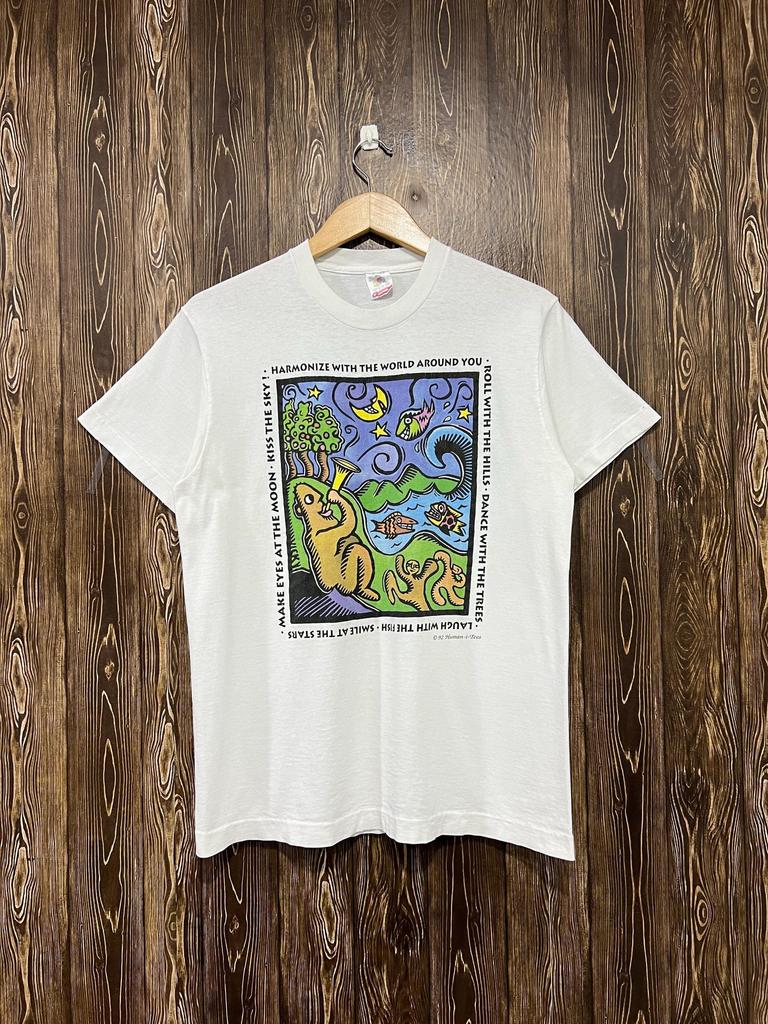 Vintage 90s Human I-tees Art T-Shirt / Painting / Drawing / Pop Art / Size M