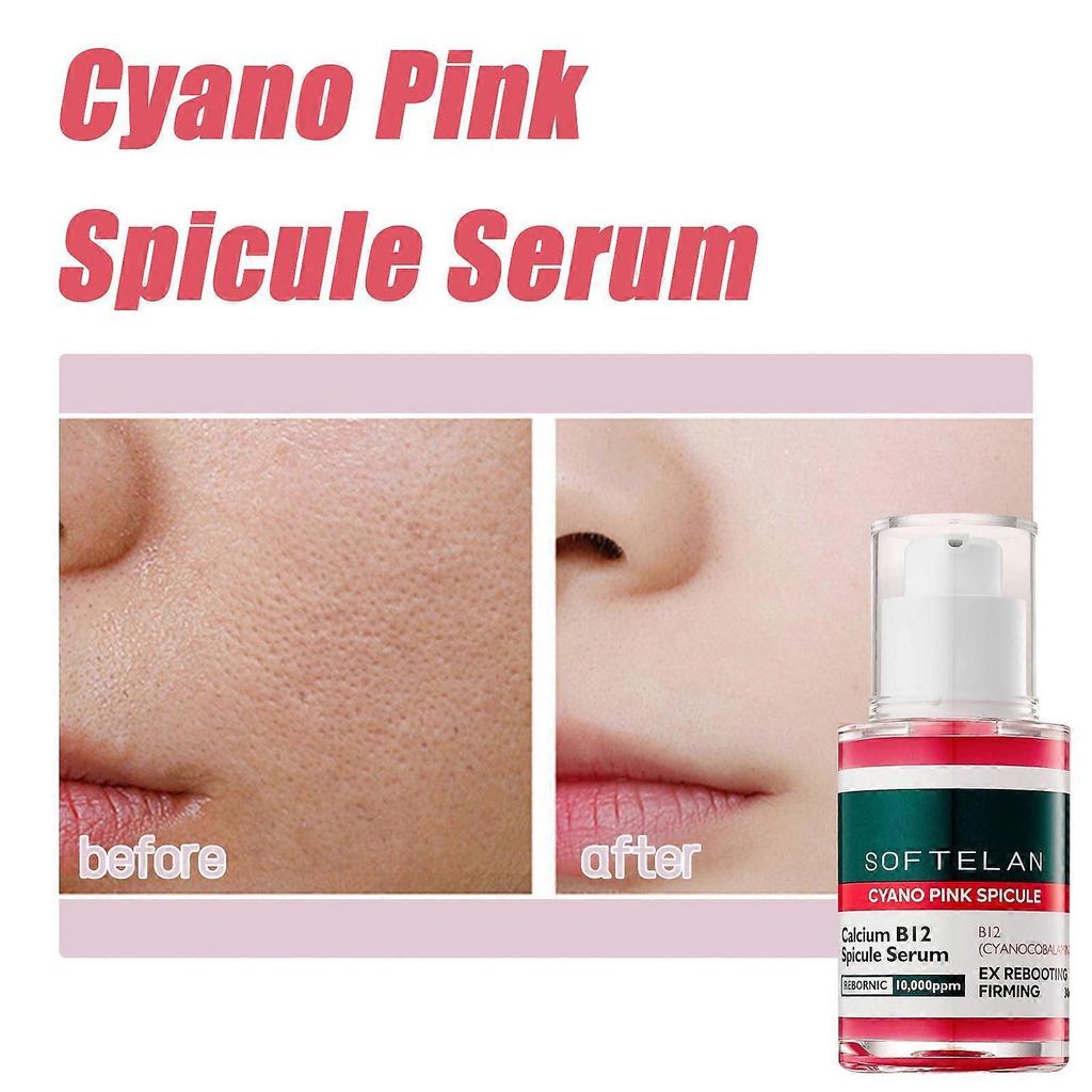 Pink Spicule Anti-Wrinkle Serum Set, Calcium B12 Firming Treatment with Micro-Spicules, Whitening Ampoule Duo for Pore Refinement, Glass Skin Finish