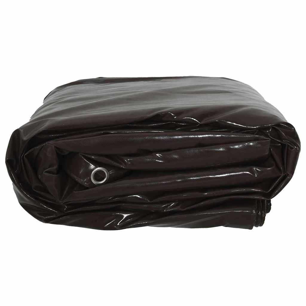 Waterproof Tarpaulin 650 g m² Brown 3 x 6 m Canvas with PVC Coating