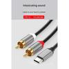 Аудиокабель Type C на 2 RCA Чистый звук Широкая совместимость для смартфонов, планшетов, ноутбуков Подключение к аудиоустройствам