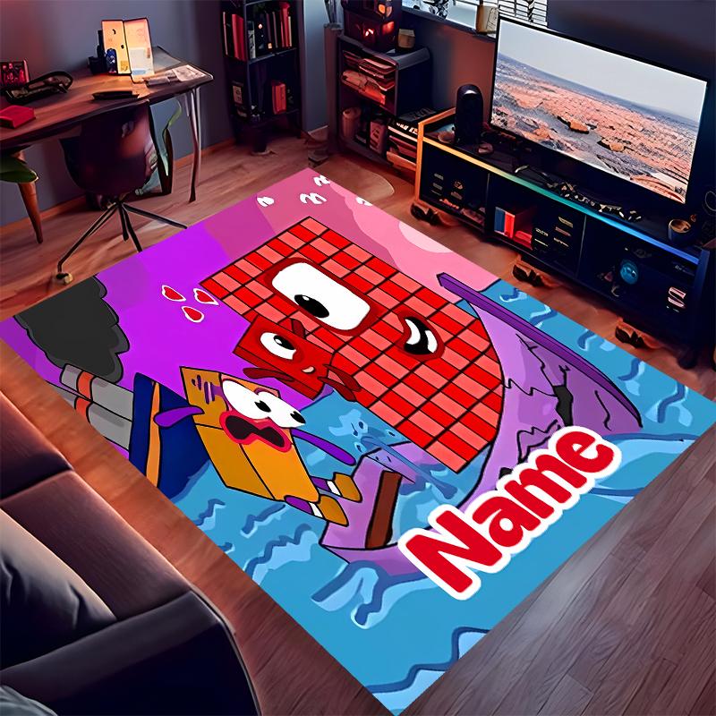 Custom personalization Numberblocks Print Area Rug - Soft, Washable Non-Slip Indoor Mat,Living Room,Home&Office Decorative Rug