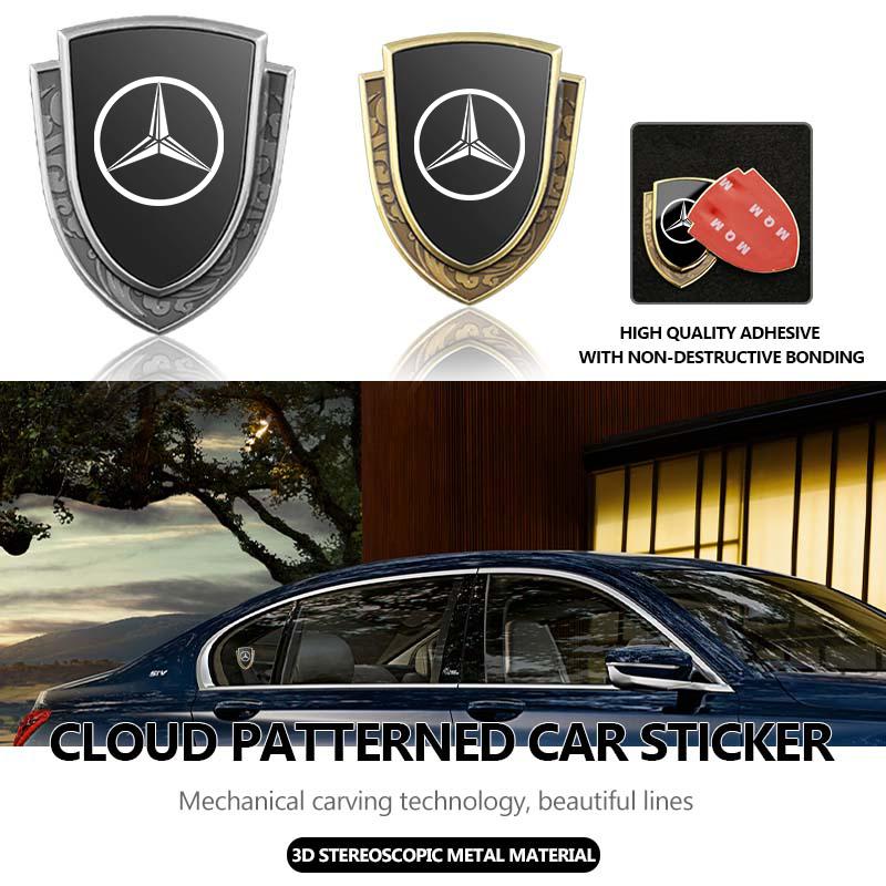 AABGW1 Car Sticker Emblems Side Shield Auto Styling Badge Auto Body Window Decal For Benz AMG Exclusive A C E R V Class CLA CLS C180