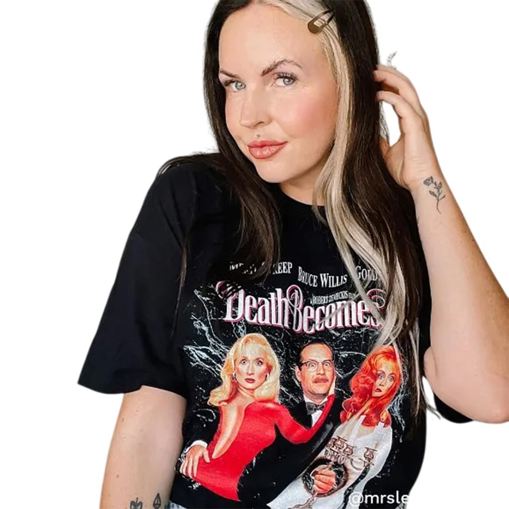 Смерть ей к лицу Унисекс Футболка с кинопостером для взрослых