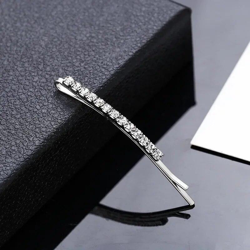 5 шт., металлические заколки для волос с блестящими стразами для женщин, модные простые золотые, серебряные заколки для волос, аксессуары для волос для девочек, заколки, ювелирные изделия