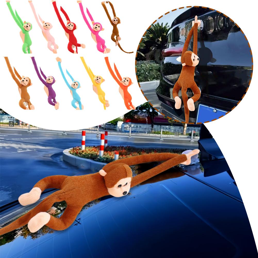 Красочная плюшевая обезьяна, установленная на транспортном средстве, быстрая обезьяна, кукольная машина, гиббон, креативность, Re G9X3