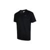 Solid Color Logo Print Sports Round Neck Short Sleeve T-Shirt Men Tops Black HC0409
