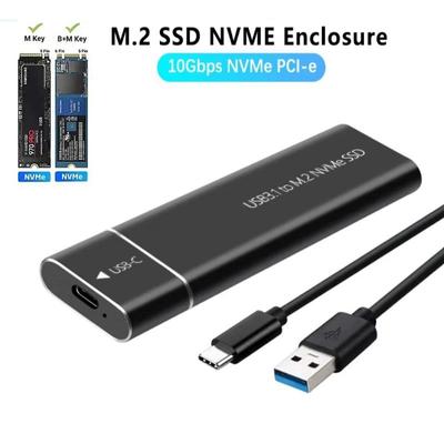 Корпус USB3.1 M2 SSD, внешний накопитель NVMe, жесткий диск, корпус 10 Гбит/с PCIe SSD для жесткого диска NGFF SATA SSD для ПК, ноутбука