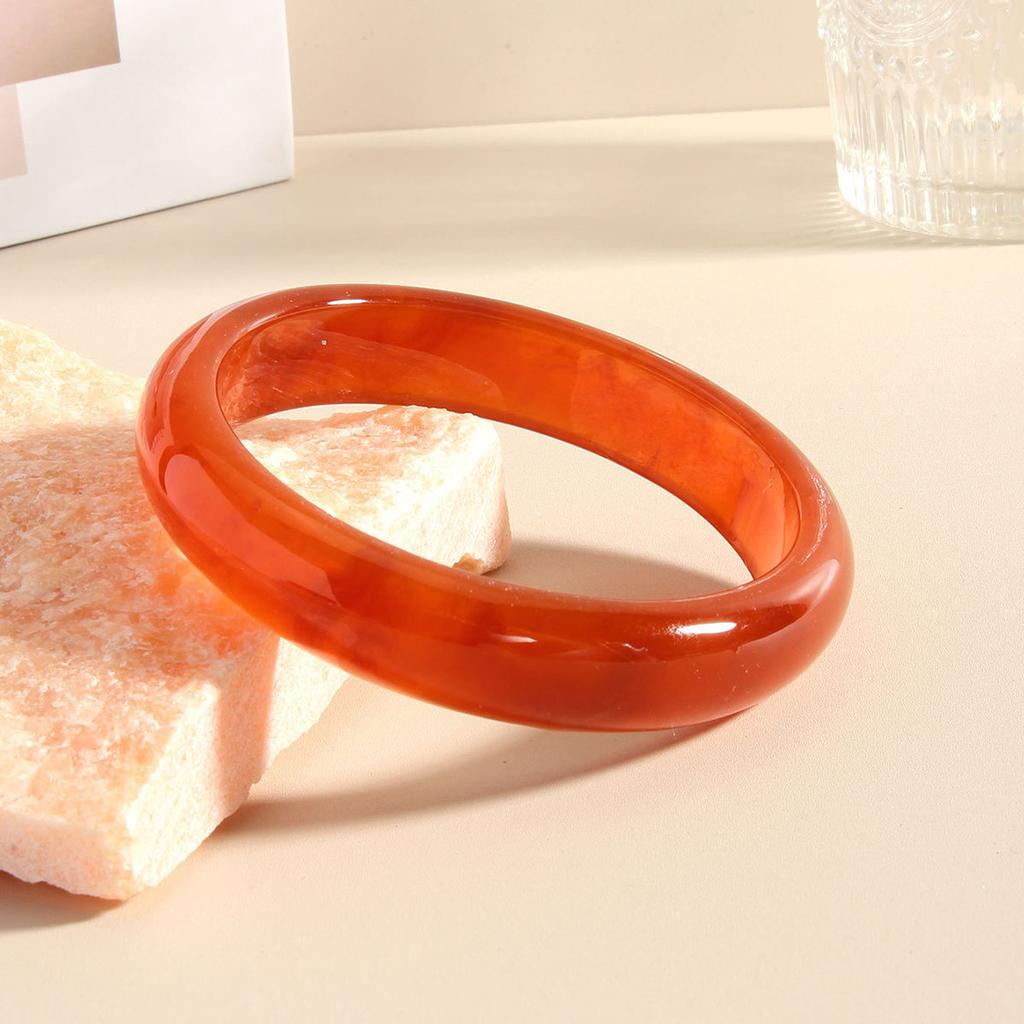 Vintage Round Acrylic Resin Chunky Bangles for Women Kpop Geometric Charm Bangles Bracelets Men Retro Jewelry Pulseras