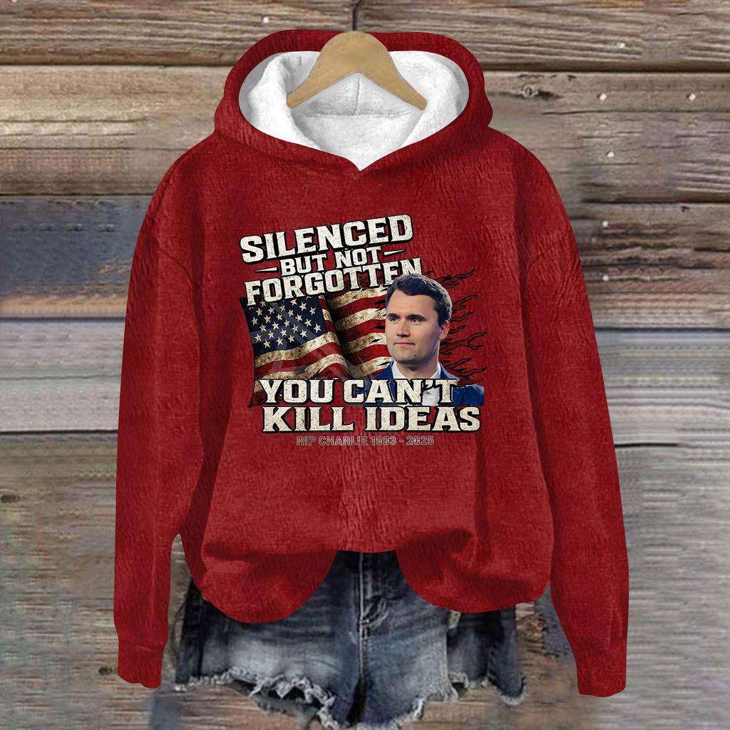 Ladies Fashion Casual Long Sleeve Printed Round Neck Hoodie Pullover Top