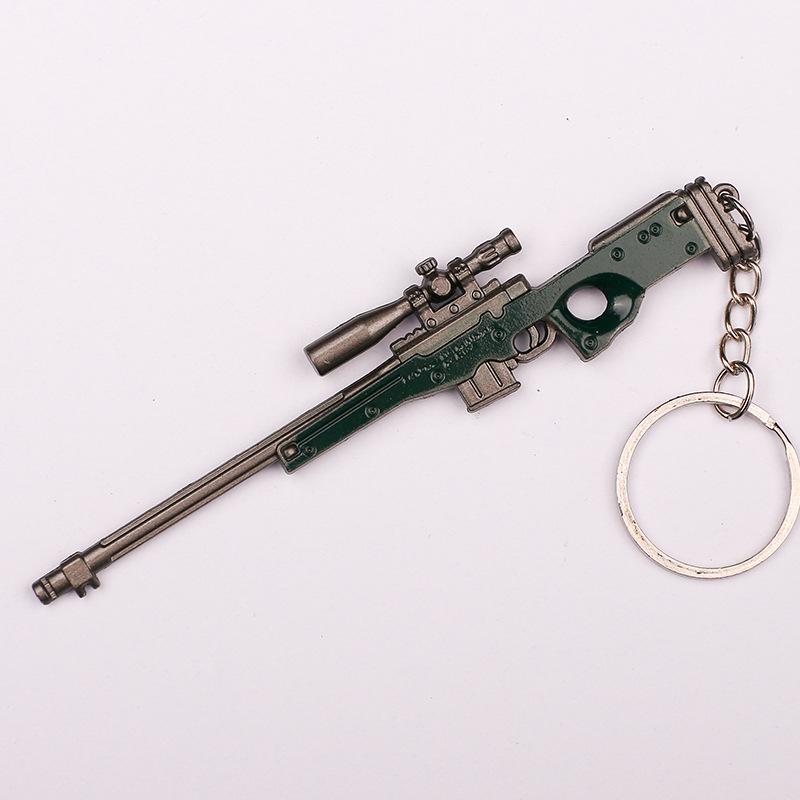 "12см брелок PUBG: Подарок: шлем 3-го уровня, сковорода и модель оружия 98KAWM.