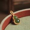 Natural Hetian Jade Gourd Necklace for Women, Vintage Niche Light Luxury Design, Chinese Style Fashion Classic Enamel Clavicle Chain