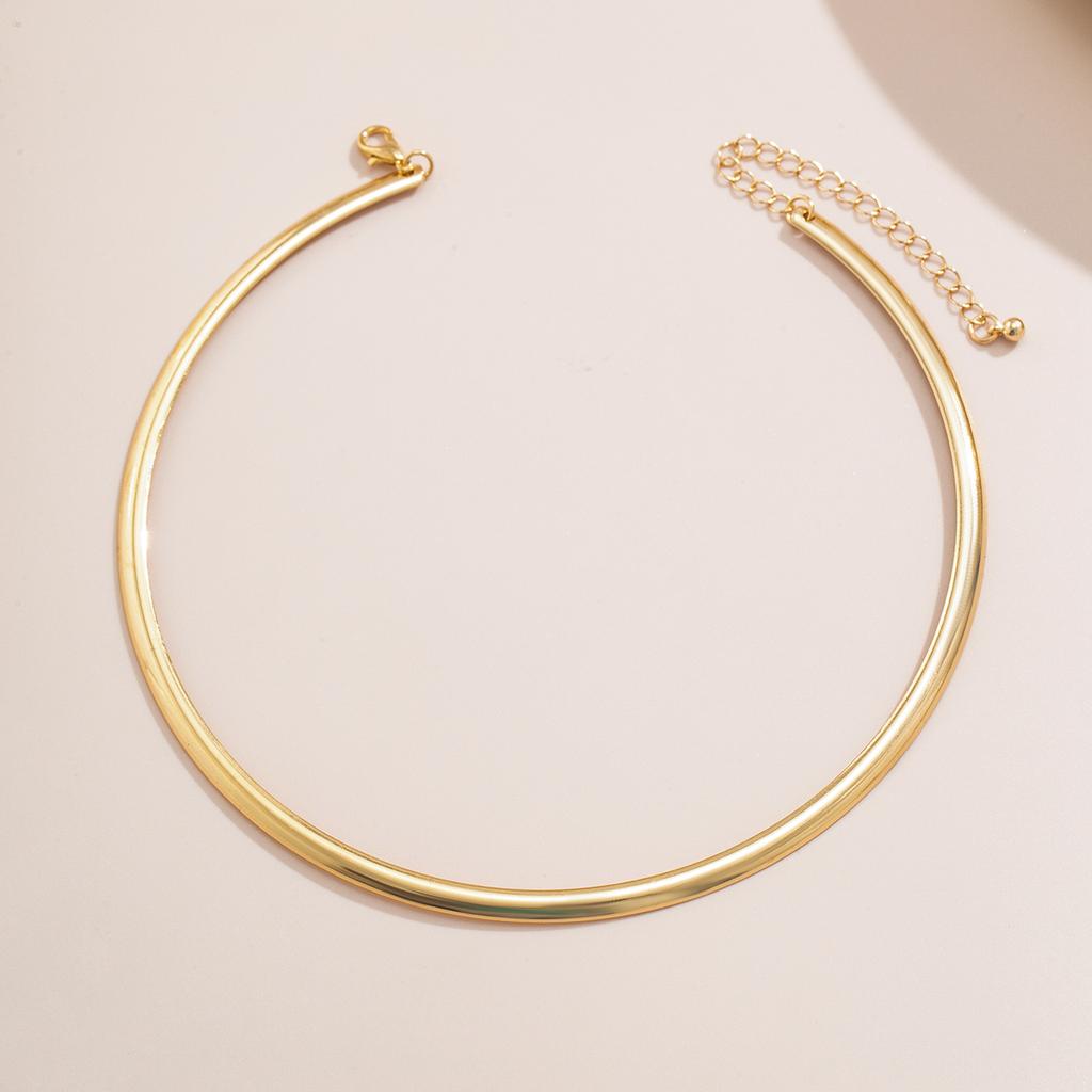 Elegant Simple Chunky Circle Torques Necklace for Women Trendy Choker Collar 2025 Fashion Jewelry on the Neck Accessories Female