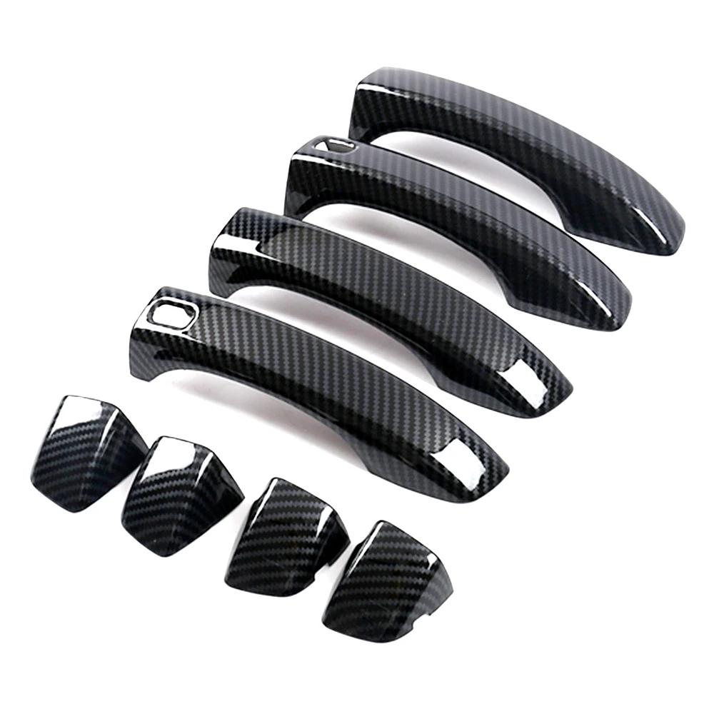 For MG HS 2018 2019 2020 Carbon Fiber Printed Exterior Door Handle Cover Moulding Frame Bezel Car Sticker