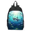 Shark Underwater World Eagle Print Backpack for Kids, Cartoon Double Shoulder School Bag, Lightweight Casual Daypack