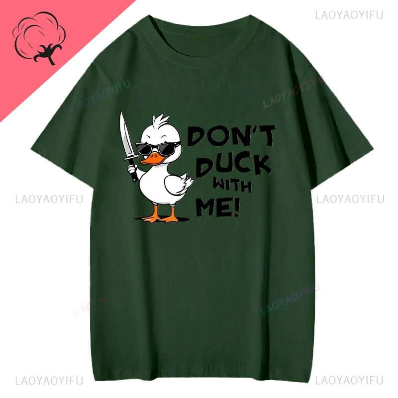 Fashionable Unisexs Cartoon Duck Graphic Shirt Daily Shopping Casual Clothing Spring And Summer Shortsleeved Cotton Tshirt