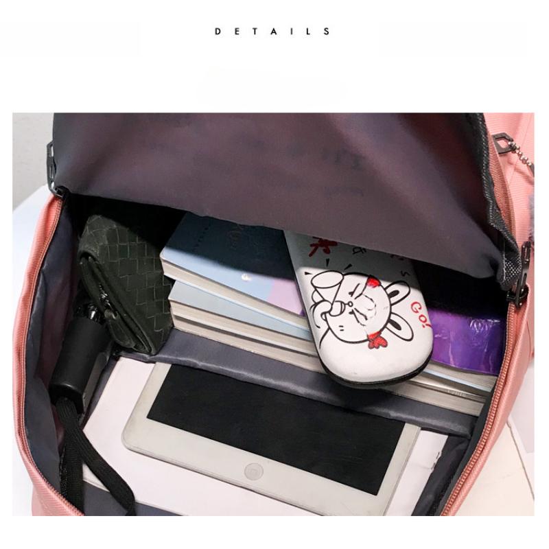 Студенческий рюкзак, 4 шт., модный тренд, комплект из четырех предметов, однотонный рюкзак большой емкости, холст, износостойкий, дышащий, женский рюкзак, дорожная сумка