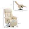Кресло-качалка, Функция recliner, Имитация кожи, Подставка для ног, до 150 кг, 78 x 80 x 109 см, Кремовый