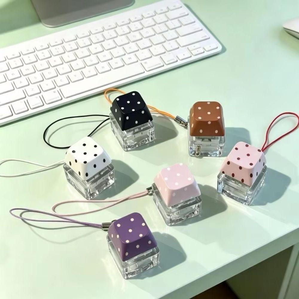 Cute Fidget Button Clicker Star/Polka Dot Print Mechanical Keyboard Charm Daily Use
