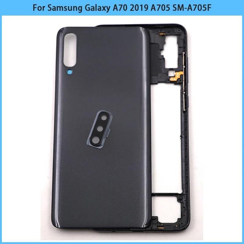 Запасные части для Samsung Galaxy A70 2019 A705 SM-A705F Средняя рамка Рамка Задняя крышка аккумулятора Задняя часть С объективом камеры Замен