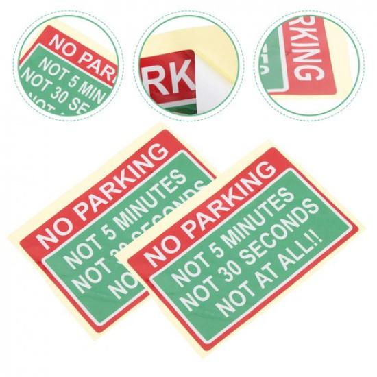 2 Pack Car Open Warning Stickers No Parking Safety Warnings