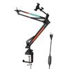 Microphone Stand Boom Arm with Phone Stand 120 RGB LED Beads Lighting Adjustable Brightness