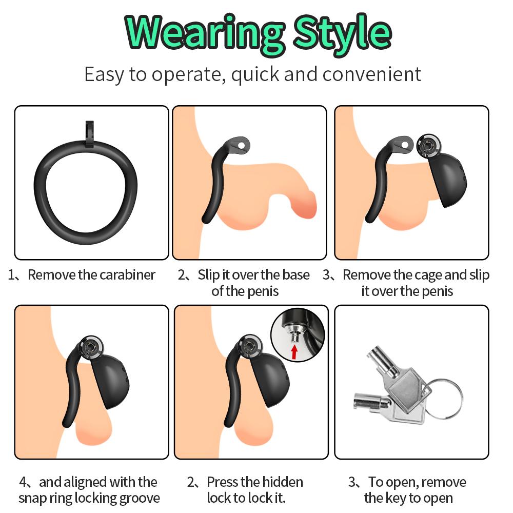 Клетка целомудрия с 5 кольцами, клетка для члена, секс-игрушка для взрослых, пенис-бондаж, уретральный замок, мужской рогоносец, эротическая пара, игрушка БДСМ