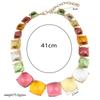 Pink Crystal Necklace Earrings Set Gold-Plated Base Shiny Gradient Pink Gems For Weddings Parties Evening Events