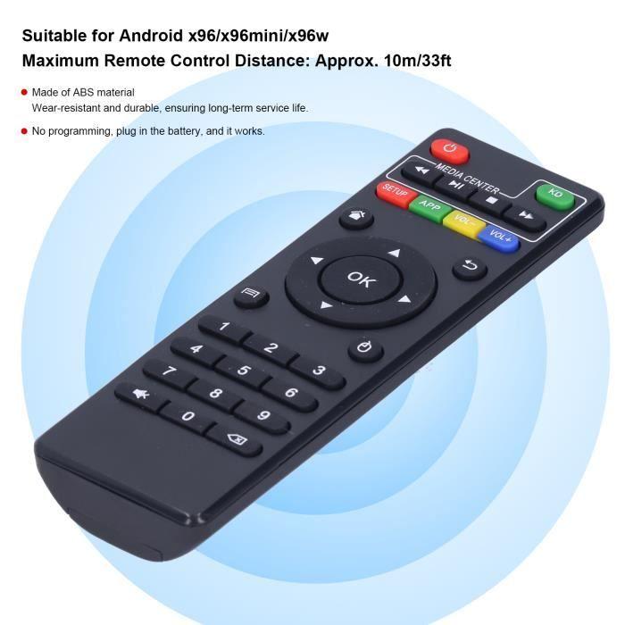 Télécommande TV Box - VIL - Remplacement IR - Compatible Android x96 - 10m portée - ABS