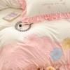 Lace Princess Wind Four-piece Set Washed Cotton Bed Sheet Quilt Cover Embroidered Small Fresh Bedding