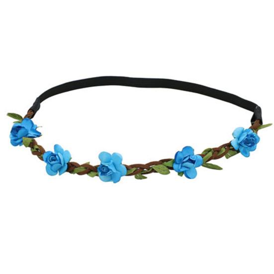 Повязка на голову с цветочным принтом в стиле бохо, праздничная вечеринка, свадебная повязка для волос с гирляндой для леди