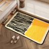 Anti Slip Absorbent Plush Carpet Nordic Ins Style Black And White Color Block Bathroom Bedroom Hallway Soft Home Rug