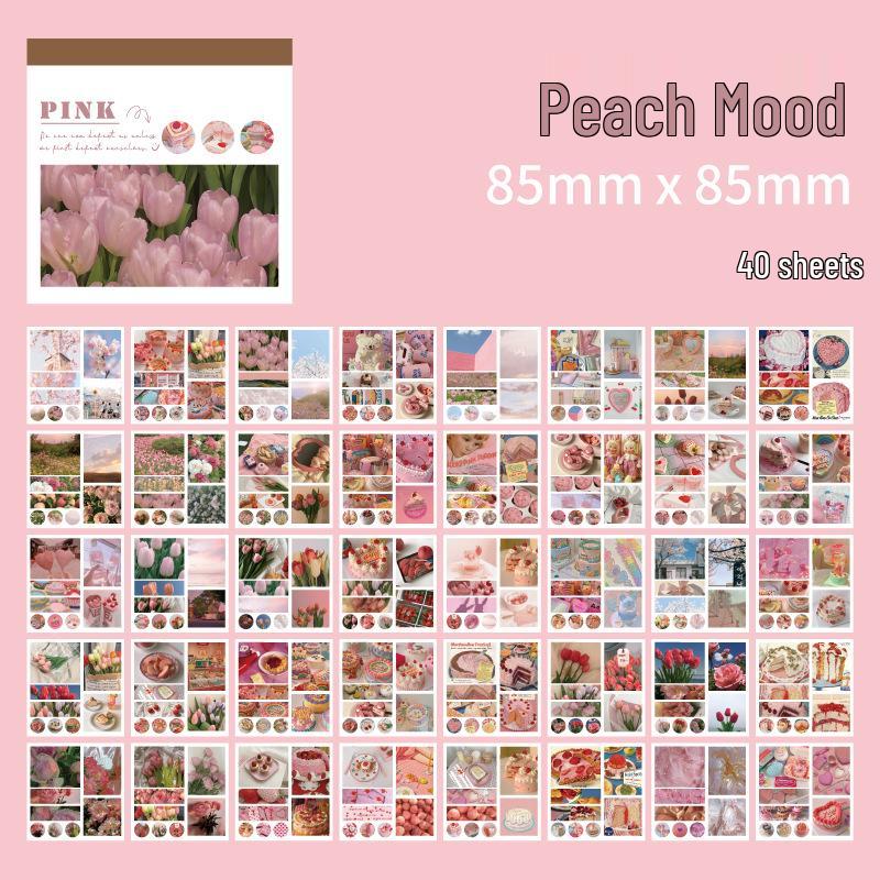 Один момент, одна сцена: Книга наклеек «Свежая масляная живопись» – 6 дизайнов для журналов и декора