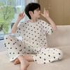 Boys Pajama Set Short Sleeve Modal Sleepwear Cartoon Print Lightweight Home Wear Kids 8