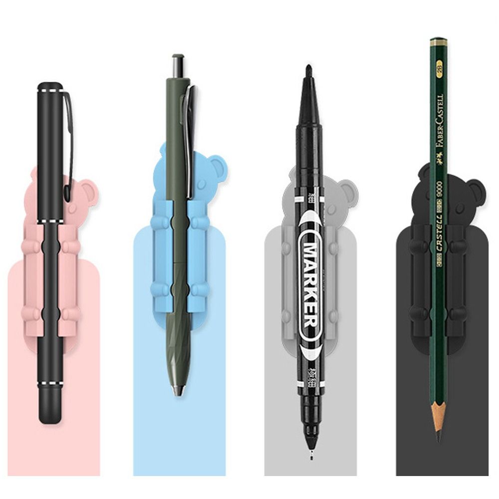 Самоклеящийся силиконовый зажим для ручки, гибкий держатель для шариковой ручки, портативный держатель для карандашей