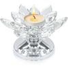 Non-slip Lotus Candle Holder Metal Base Clear Flower Candles Stand  Home Decor