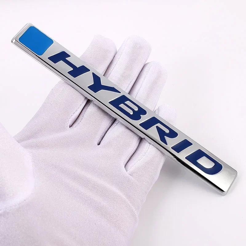 3D металлическая наклейка HYBRID для автомобиля, эмблема для гибридного логотипа Prius Camry Crown Auris Rav4s S-MAX Fusion Explorer Limited