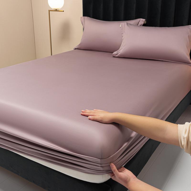 Новая цельная простыня из длинноволокнистого хлопка с 100 нитями, сплошной цвет, легкий роскошный защитный чехол для матраса