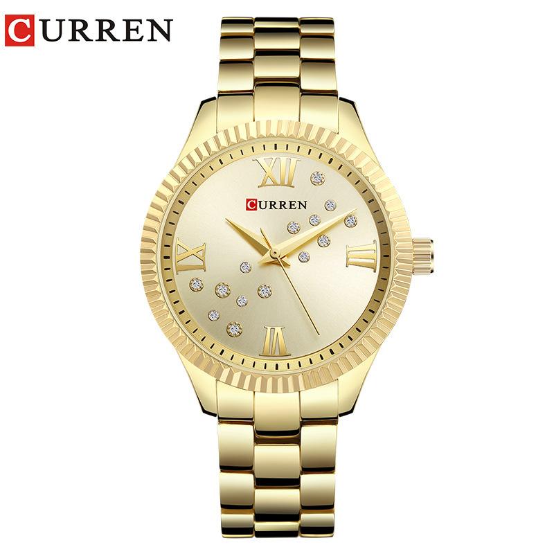 CURREN Новые модные женские часы, лучший бренд, роскошные женские наручные часы для девушек, браслет из розового золота и нержавеющей стали, женские часы в подарок