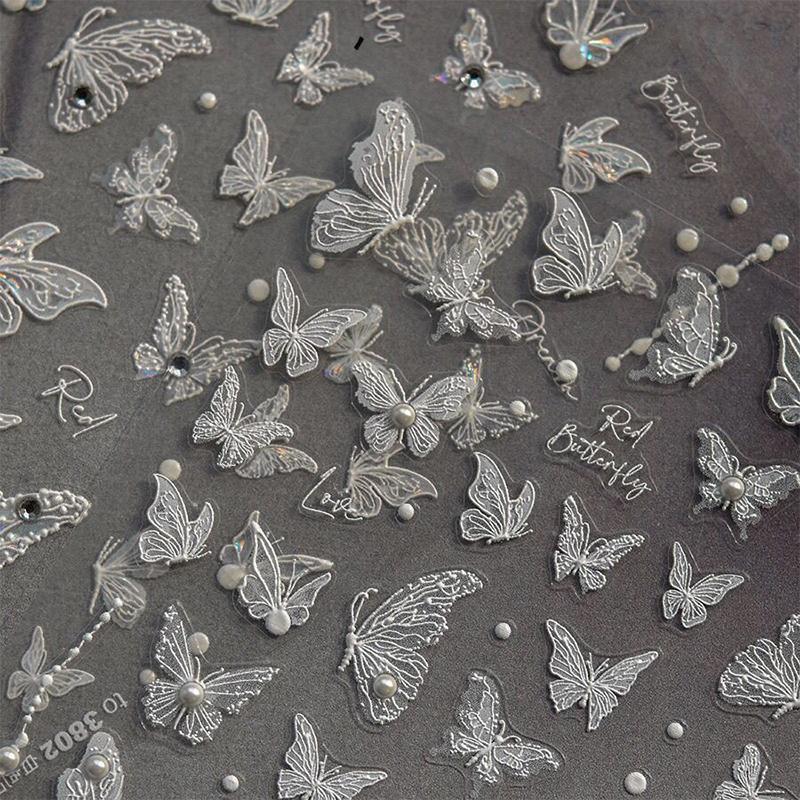 Изысканные самоклеящиеся декоративные наклейки для дизайна ногтей Милые наклейки для дизайна ногтей в виде бабочек Креативные наклейки для дизайна ногтей в виде фей Подарки