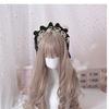 Lolita Lace Headband Gorgeous Frill Gothic Lolita Bowknot Cosplay Hair Ornament Hair Accessory Moe Cute Maid Cafe Women's [J's Select] (Black)