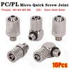 10Pcs Male Thread Air Tube Connector M3 M4 M5 M6 Pneumatic Pipe Connector Quick Fitting Fast Joint