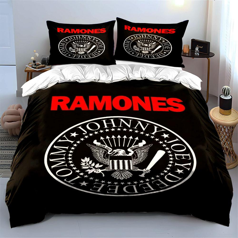 Ramones Логотип Черный Комплект постельного белья Постельное белье Комплект пододеяльника Пододеяльник Наволочки (1 * Пододеяльник 2 * Наволочки, без одеяла)
