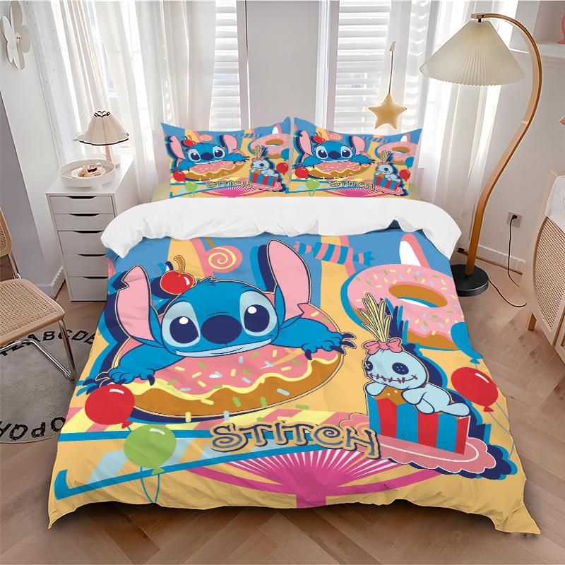 3Pcs Stitch'S Sweet Celebration Bedding Sets For All Sizes New 3D Printed Bed Cover Comforter Duvet Cover Pillowcase Bedroom Decoration