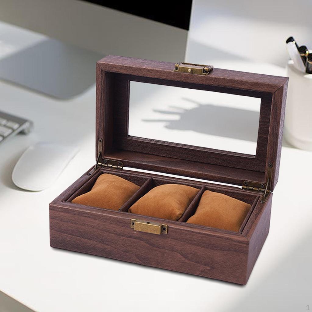 Box, Box ,Glass Window Lockable Cushion Dustproof Display Er, Travel Case Organizer Men